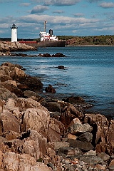 Portsmouth Harbor Lighthouse Guiding Ship